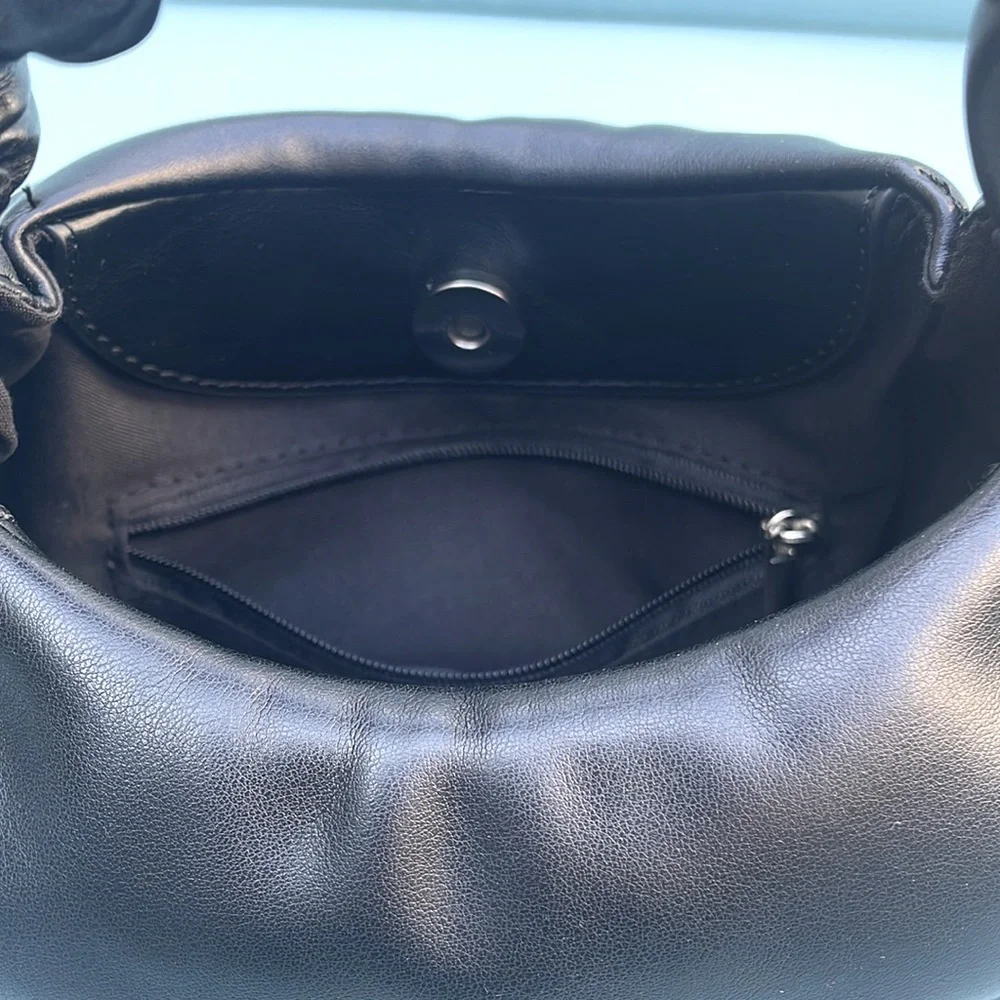The Drop Ruched Top Handle Bag in Black - Picture 4 of 8